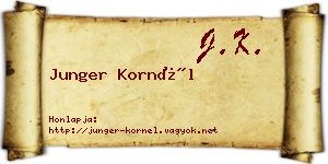 Junger Kornél névjegykártya